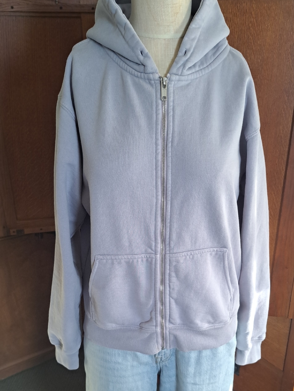 Brandy Melville Lavender Christy Heavyweight Zip Up Hoodie Regular